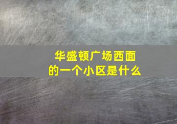 华盛顿广场西面的一个小区是什么