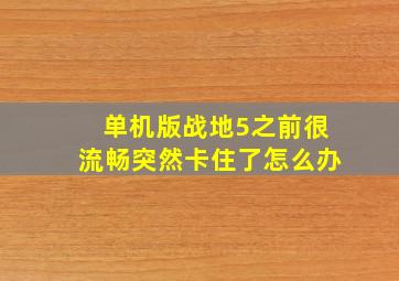 单机版战地5之前很流畅突然卡住了怎么办