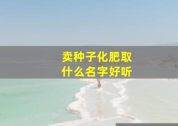 卖种子化肥取什么名字好听