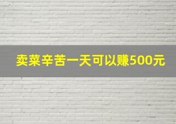 卖菜辛苦一天可以赚500元