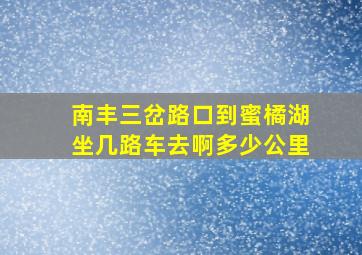 南丰三岔路口到蜜橘湖坐几路车去啊多少公里