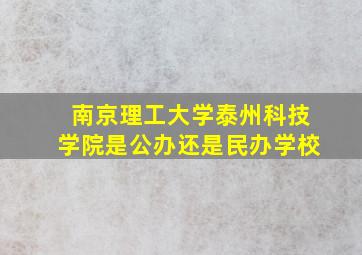 南京理工大学泰州科技学院是公办还是民办学校