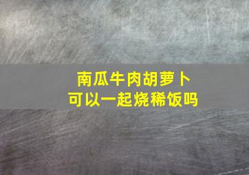 南瓜牛肉胡萝卜可以一起烧稀饭吗