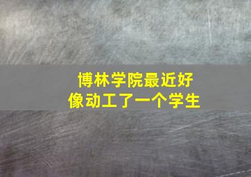 博林学院最近好像动工了一个学生