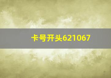 卡号开头621067