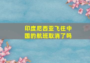 印度尼西亚飞往中国的航班取消了吗