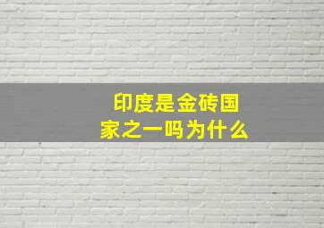 印度是金砖国家之一吗为什么