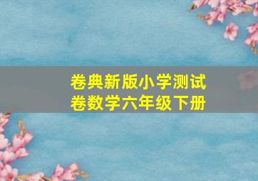 卷典新版小学测试卷数学六年级下册