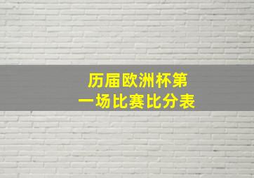 历届欧洲杯第一场比赛比分表