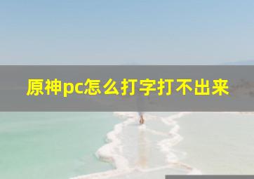 原神pc怎么打字打不出来