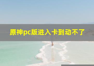 原神pc版进入卡到动不了