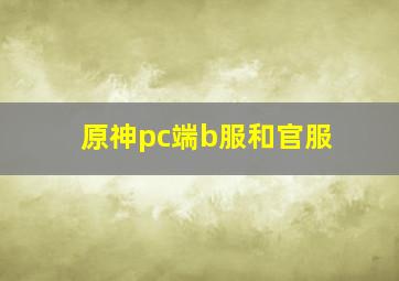 原神pc端b服和官服