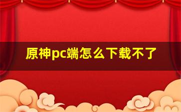 原神pc端怎么下载不了