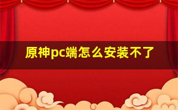 原神pc端怎么安装不了