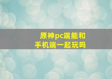 原神pc端能和手机端一起玩吗