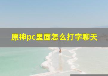 原神pc里面怎么打字聊天