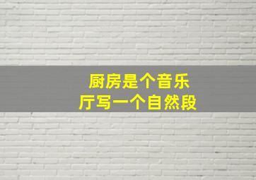 厨房是个音乐厅写一个自然段