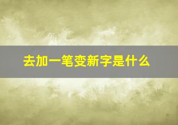 去加一笔变新字是什么