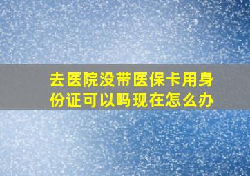 去医院没带医保卡用身份证可以吗现在怎么办