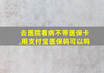 去医院看病不带医保卡,用支付宝医保码可以吗