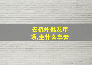 去杭州批发市场,坐什么车去