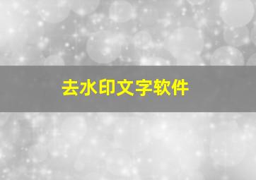 去水印文字软件