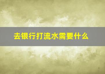 去银行打流水需要什么