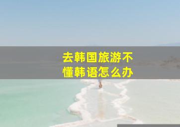 去韩国旅游不懂韩语怎么办