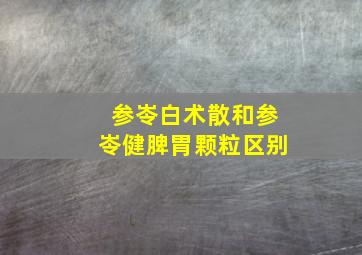 参岺白术散和参岺健脾胃颗粒区别