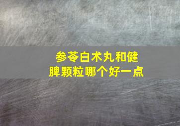 参苓白术丸和健脾颗粒哪个好一点