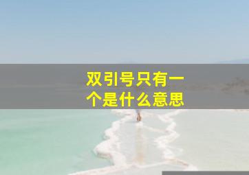 双引号只有一个是什么意思