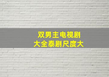 双男主电视剧大全泰剧尺度大