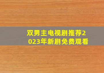 双男主电视剧推荐2023年新剧免费观看