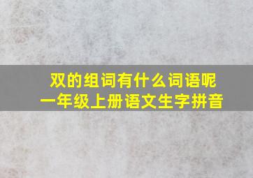 双的组词有什么词语呢一年级上册语文生字拼音