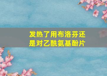 发热了用布洛芬还是对乙酰氨基酚片