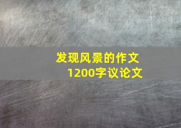 发现风景的作文1200字议论文