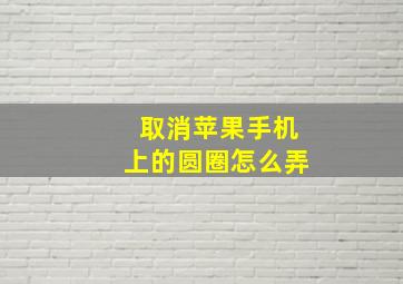 取消苹果手机上的圆圈怎么弄