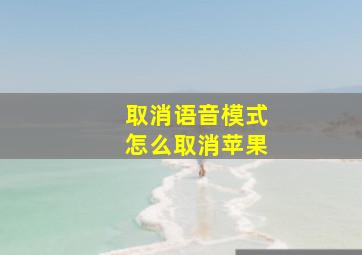 取消语音模式怎么取消苹果