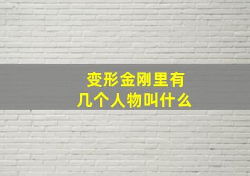 变形金刚里有几个人物叫什么