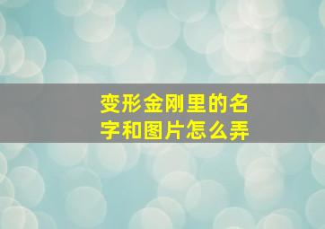 变形金刚里的名字和图片怎么弄