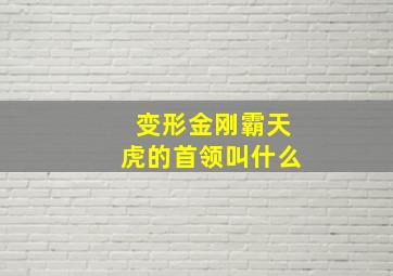 变形金刚霸天虎的首领叫什么