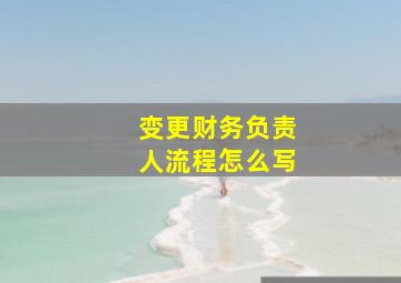 变更财务负责人流程怎么写