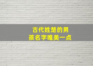 古代姓楚的男孩名字唯美一点