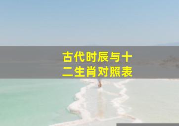 古代时辰与十二生肖对照表