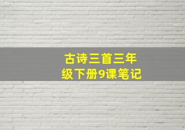 古诗三首三年级下册9课笔记