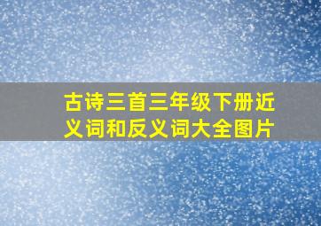 古诗三首三年级下册近义词和反义词大全图片