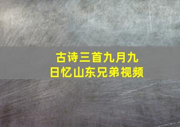 古诗三首九月九日忆山东兄弟视频