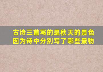 古诗三首写的是秋天的景色因为诗中分别写了哪些景物