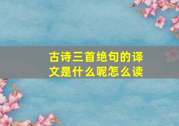 古诗三首绝句的译文是什么呢怎么读