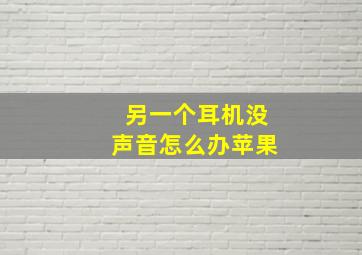 另一个耳机没声音怎么办苹果